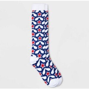 Women's Stars Knee High Socks White/Red/Blue Size 4-10